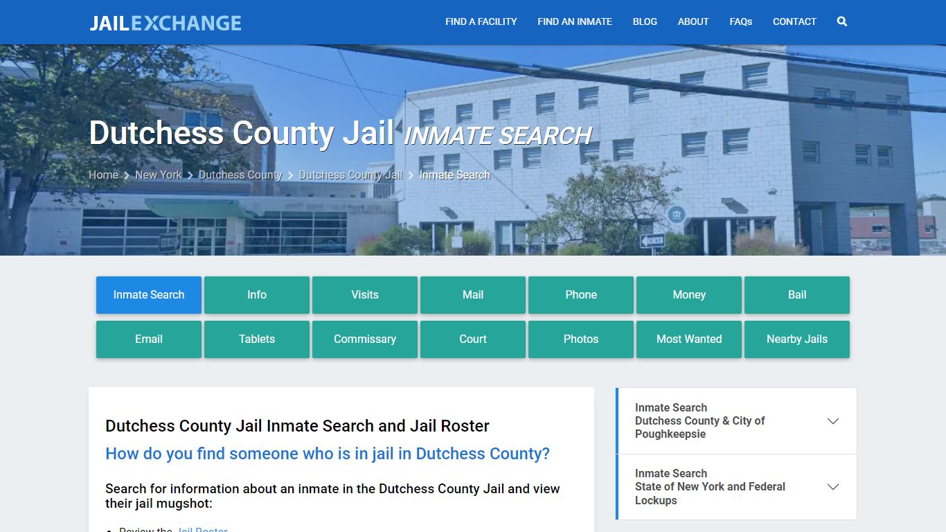 Inmate Search: Roster & Mugshots - Dutchess County Jail, NY - Jail Exchange